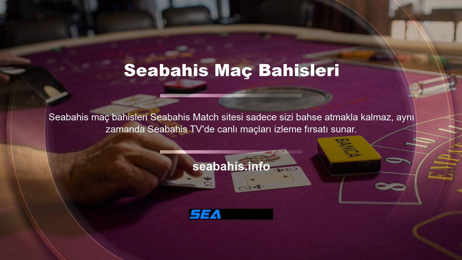 Seabahis TV spor bahis sitesinin canlı sonuçlarını kontrol edebilir ve gerçekleşirken oyuna bahisler yerleştirebilirsiniz